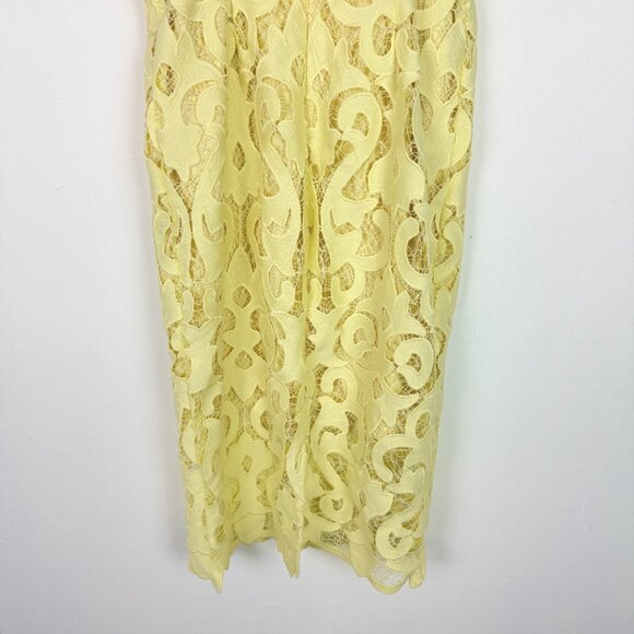 Bardot Lina Lace Sheath Dress Sleeveless Yellow Size 6 Small S EUC - Picture 11 of 13